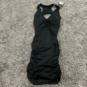 Black mini open back dress size small